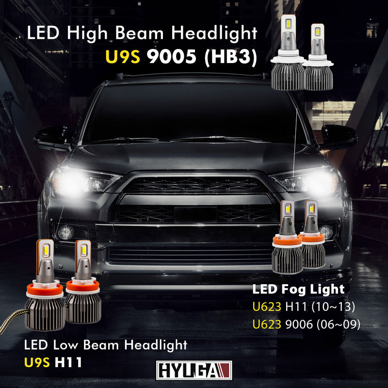 Compatible with 2006~2013 TOYOTA 4Runner Whole LED Replacement Package (low high beam headlight, fog light, turn signal, reverse light, interior light) Per-Accurate Incorporation