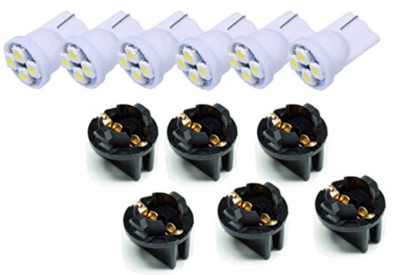 T10 #168 #194 12V LED instrument Panel Dash Cluster Light Bulb with 1/2" Twist Lock Socket Per-Accurate Incorporation