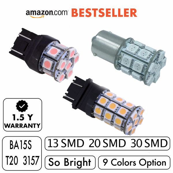 (1 Pair) 13SMD 20SMD 30SMD LED Automotive Exterior Light Bulb | T20 3157 BA15S Per-Accurate Incorporation