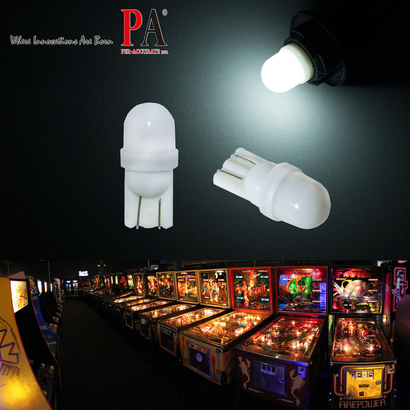 PA Pinball Bulb 2 SMD 2835 LED T10 w5w 194 168 wedge 6.3v Pinball LED AC/DC Per-Accurate Incorporation