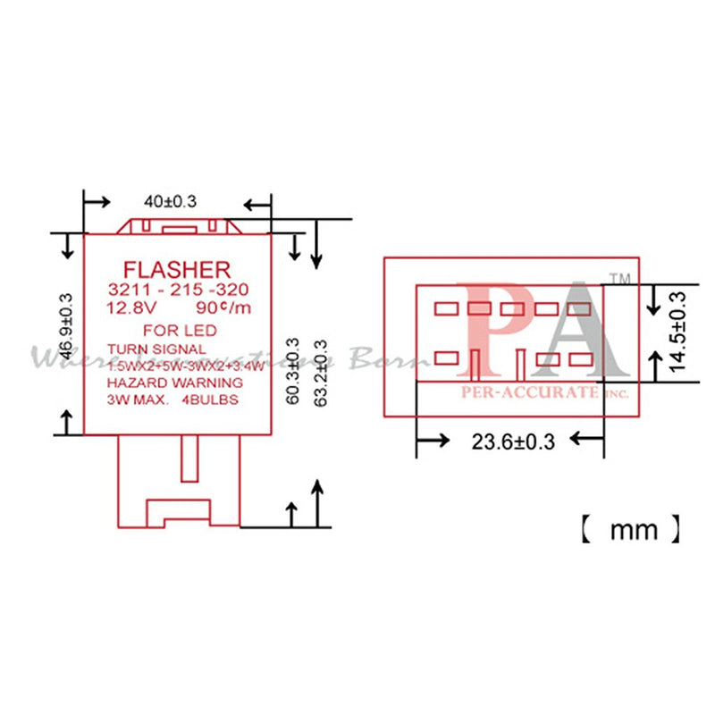 8PIN FL436 Electric Flasher Relay: Anti Hyper Flash For Mazda Per-Accurate Incorporation