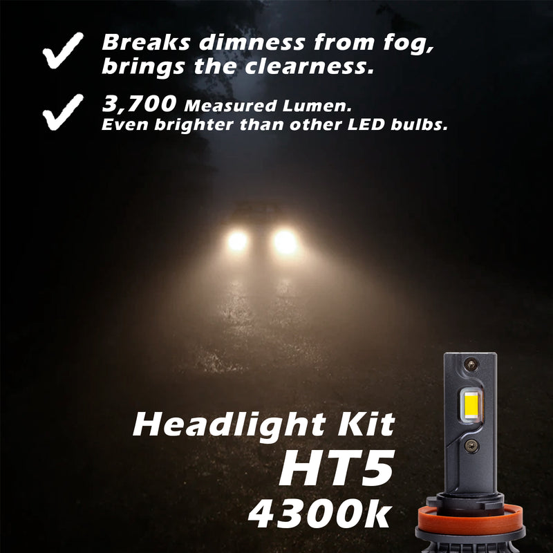 HT5 Warm White 4300K Headlight Fog Light Conversion Kit Low Beam High Beam 2022 Per-Accurate Incorporation