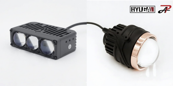 Triple projector LED fisheye auxiliary lights + 3-color integrated LED fisheye fog lights