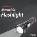 PX6 Tactical Flashlight Ultra Bright Zoomable LED Torch, Military-Grade Aluminum, Emergency Lighting Power Bank HYUGA LED BULB
