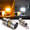 1157 2057 2357 7528 LED Turn Signal Light Anti Hyper Flash CANBUS Error Free Switchback Dual Color Bulb White Amber BAY15D | G54 Series HYUGA (Pack of 2) PA LED BULB - HYUGA