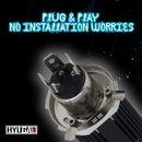 M9F｜H4 Mini Projector Lens HS1 H17 LED Headlight – Universal for Motorcycles & Cars – Hi/Lo Beam Projector, Enhanced High Beam, Direct Fit Projector Lens HYUGA LED BULB