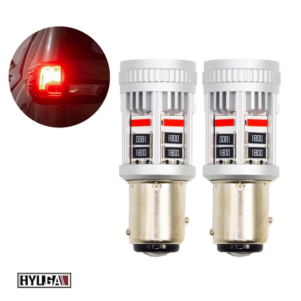 HYUGA BAY15D 1157 LED Brake Tail Light Bulb Super Bright Red LED Bulb for Brake Tail Light Parking Lights Stop Easy Install P21/5W (Pack of 2) PA LED BULB - HYUGA