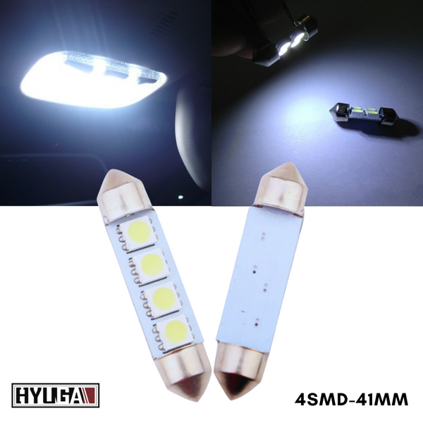 Fit For 1999 Ford Mustang GT 41MM 42MM custom LED Dome Rear Reading Light Bulb 12V | White (2 Bulbs) HYUGA LED BULB