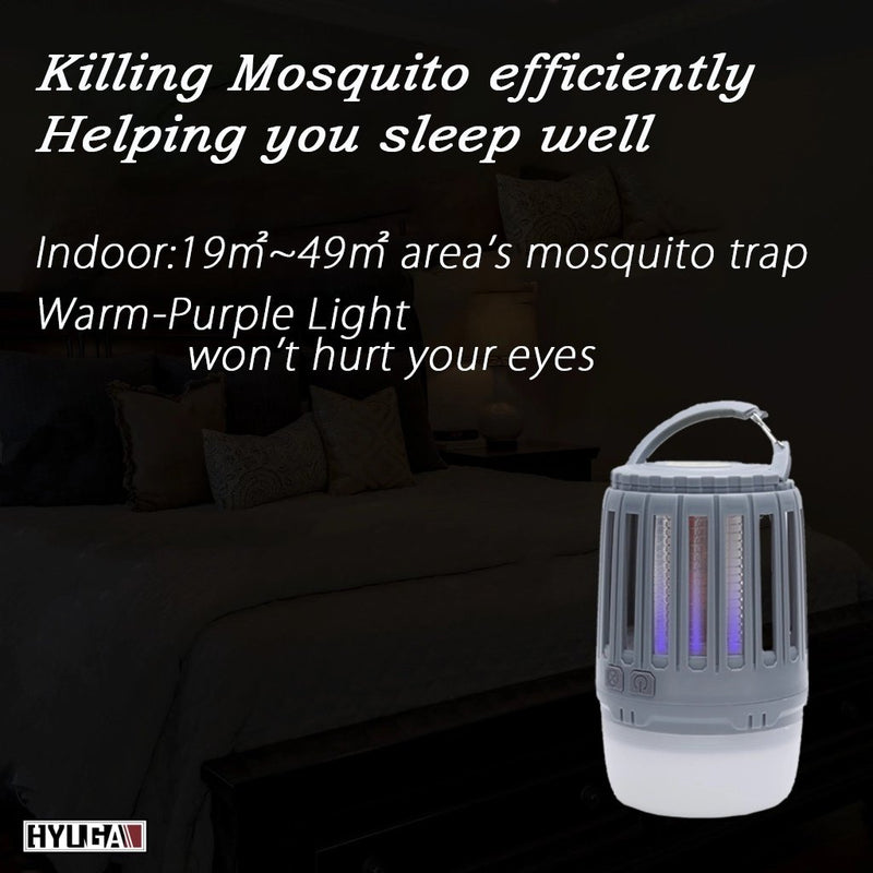 Mosquito Fly Killer LED Lamp Portable USB Electronic Rechargeable Bug Zapper for Summer Trip,Outdoor Camping,Patio,Home and Garden,Outdoor/Indoor Fly Trap (Pack of 1) PA LED BULB - HYUGA