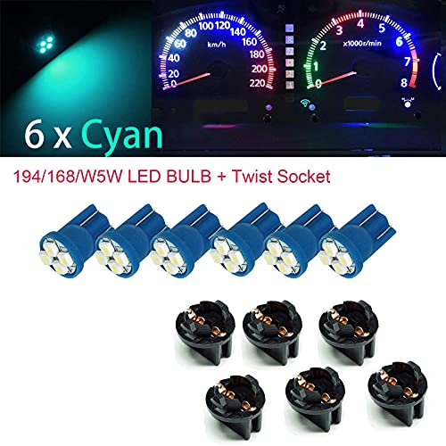 T10 #168 #194 12V LED instrument Panel Dash Cluster Light Bulb with 1/2" Twist Lock Socket