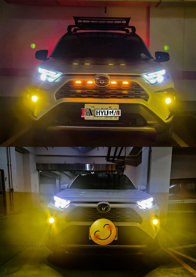 TF1 2x LED Fog Light Bulbs 3000K Amber 30W Plug and Play Compatible with 2020~ Corolla Cross, Corolla, CHR, SIENTA, RAV4, HILUX HYUGA (Pack of 2) PA LED BULB - HYUGA