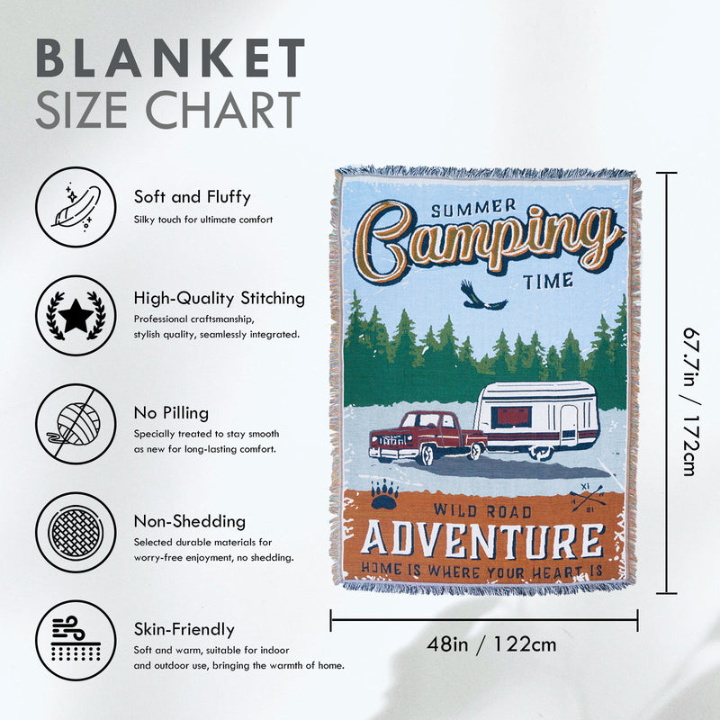 HYUGA Extra Large Camping Blanket (68"x48")- Camping Rug, Beach Blanket, Picnic Blanket, Outdoor Blanket, Bed Sofa Couch PA LED BULB - HYUGA