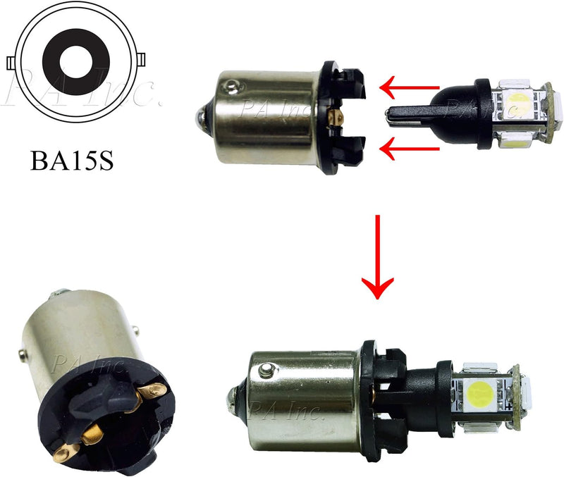 T10 194 168 to 1156 Ba15s Bulb Base Converter Transform Socket PA LED BULB - HYUGA
