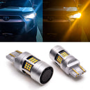 7443 7444 T20 LED Turn Signal Light Anti Hyper Flash CANBUS Error Free Switchback Dual Color Bulb White Amber | G54 Series HYUGA (Pack of 2) PA LED BULB - HYUGA