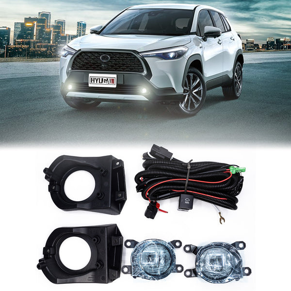Fog Lights Assembly Fit for 2021~ Toyota Corolla Cross with Wiring & Switch PA LED BULB - HYUGA