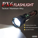 PX6 Tactical Flashlight Ultra Bright Zoomable LED Torch, Military-Grade Aluminum, Emergency Lighting Power Bank HYUGA LED BULB