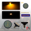 Fit for Harley-Davidson Motorcycle Generic Turn Signal Light LED Bulb replacements 48SMD 1157 Bay15d High Brightness Blinker Lamp Dual Color White + Amber (Yellow) | 2 bulbs HYUGA LED BULB