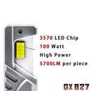 HYUGA H1 H4 H7 H8 H9 H11 9005 9006 9012 LED Bulbs 100W 11400LM 6000K White for Headlight Fog Light | GX827 Series, Pack of 2 PA LED BULB - HYUGA