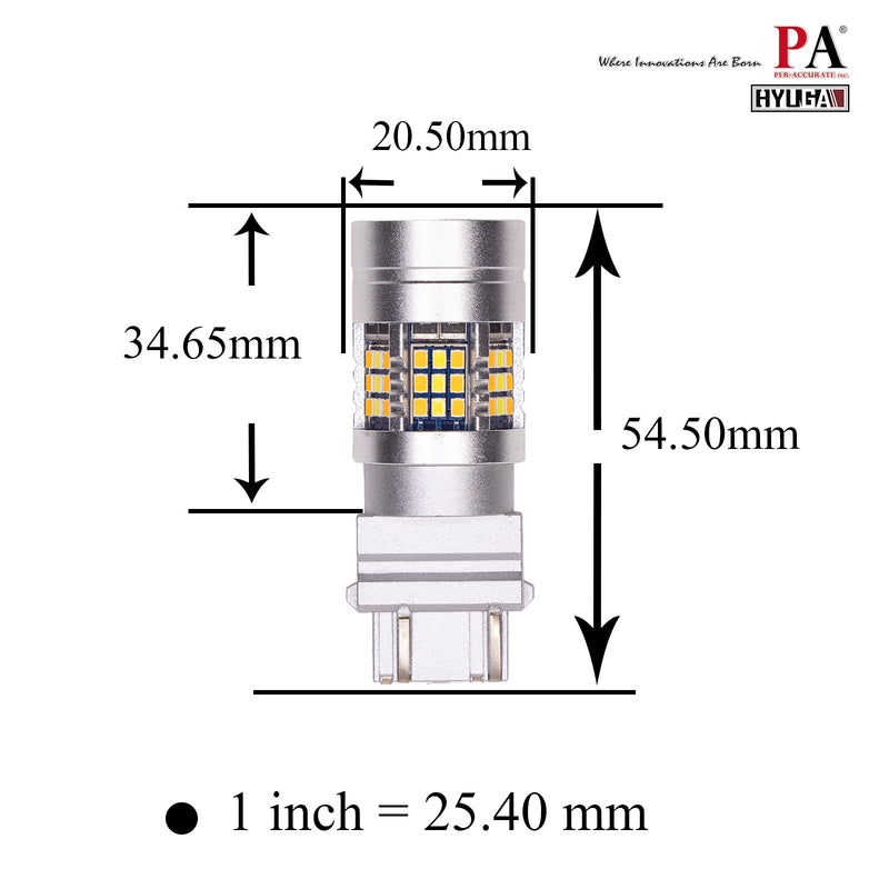Fit For 1999 Ford Mustang 3157 custom LED Front Turn Signal Light Anti Hyper Flash CANBUS Error Free Switchback Dual Color Bulb White Amber | G54 Series HYUGA (Pack of 2) PA LED BULB - HYUGA