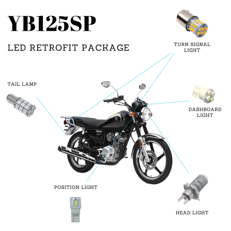 YB125SP YAMAHA Motorcycle LED Light Bulbs Replacement Retrofit Package YB125SP YAMAHA Motorcycle LED Light Bulbs Replacement Retrofit Package