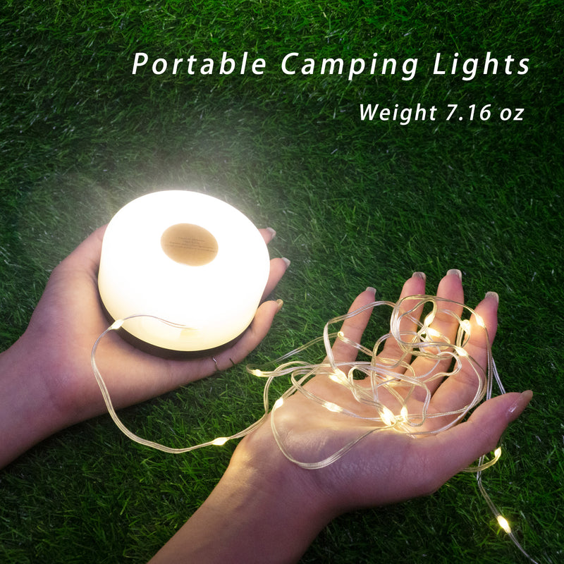 Camping Lights String, 5 in 1 Outdoor String Lights with 8 Lighting Modes, Type-C Charging, 20s Recovery- Portable LED Camping String Lights for Camping, Hiking, House Decorate HYUGA (26.24ft) HYUGA LED BULB