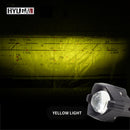 HYUGA Motorcycle Fog Light Auxiliary Lights with Horizontal Cutoff Line, Three Light Colors (White, Yellow), Simultaneous High and Low Beam, Multi-Mode Flashing, Independent Switch (Pack of 2) HYUGA LED BULB
