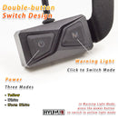 HYUGA Motorcycle Fog Light Auxiliary Lights with Horizontal Cutoff Line, Three Light Colors (White, Yellow), Simultaneous High and Low Beam, Multi-Mode Flashing, Independent Switch (Pack of 2) HYUGA LED BULB