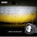 HYUGA Motorcycle Fog Light Auxiliary Lights with Horizontal Cutoff Line, Three Light Colors (White, Yellow), Simultaneous High and Low Beam, Multi-Mode Flashing, Independent Switch (Pack of 2) HYUGA LED BULB