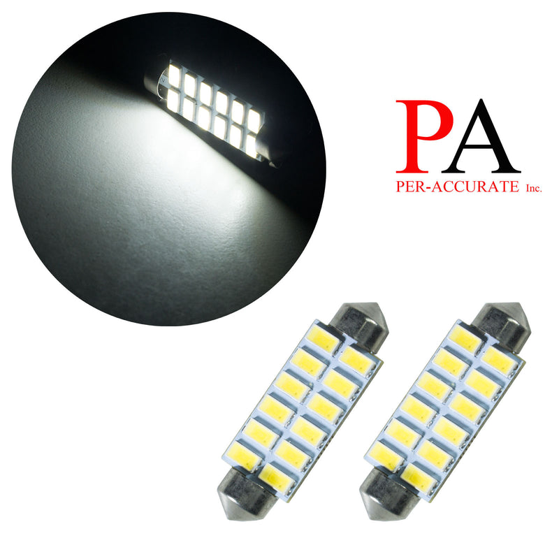 Fit For 1999 Ford Mustang GT 41MM 42MM custom LED Dome Rear Reading Light Bulb 12V | White (2 Bulbs) HYUGA LED BULB