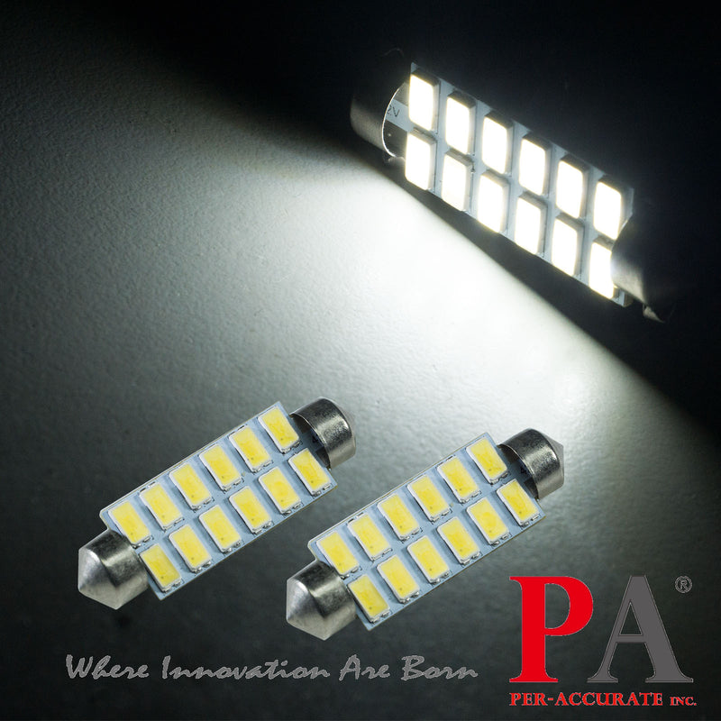 Fit For 1999 Ford Mustang GT 41MM 42MM custom LED Dome Rear Reading Light Bulb 12V | White (2 Bulbs) HYUGA LED BULB