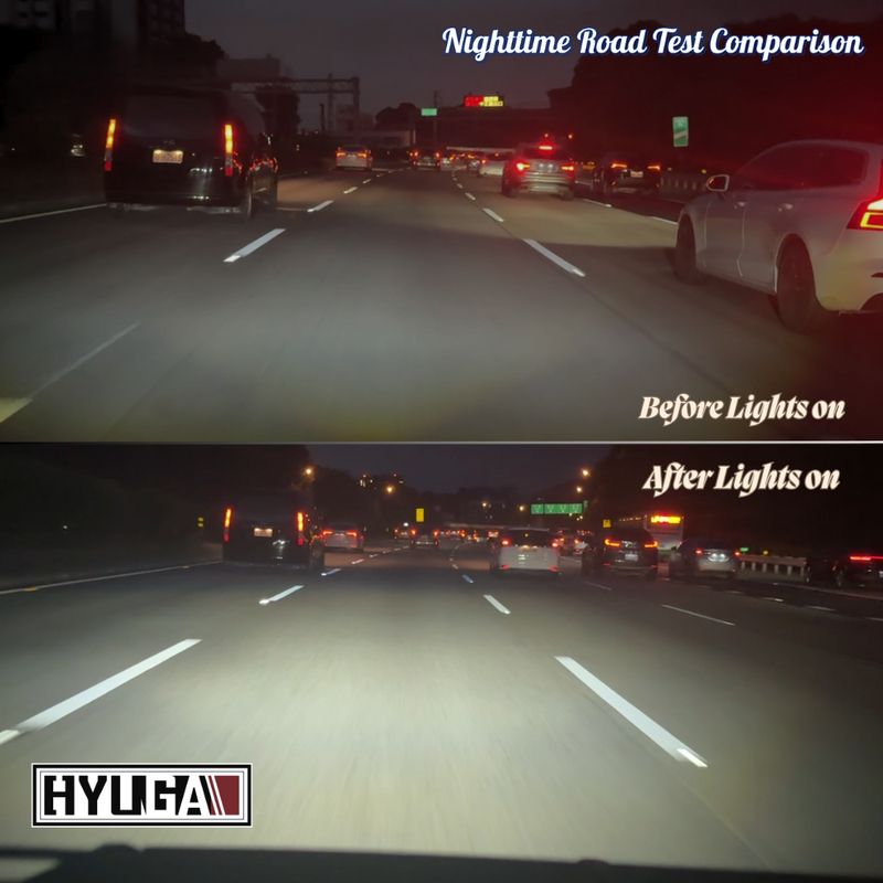 Triple-Projector Integrated LED Auxiliary Light with High/Low Beam – External Fog/Spot Lamp Hidden Mount Option HYUGA LED BULB