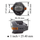 HYUGA Motorcycle Fog Light Auxiliary Lights with Horizontal Cutoff Line, Three Light Colors (White, Yellow), Simultaneous High and Low Beam, Multi-Mode Flashing, Independent Switch (Pack of 2)