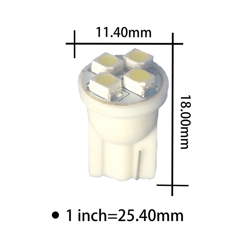 T10 #168 #194 12V LED instrument Panel Dash Cluster Light Bulb with 1/2" Twist Lock Socket