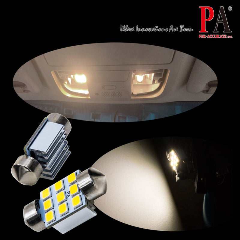 LED Warm White 6000K Festoon 28mm 31mm 9SMD 2835 Interior Automotive Bulb PA LED BULB - HYUGA