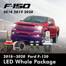 2018 2019 2020 Ford F-150 LED Whole Replacement Package (High Beam Low Beam Headlight, License Plate, Cargo Light, Brake Light, Front Side Marker) Per-Accurate Incorporation