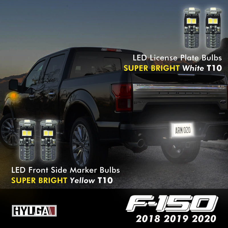 2018 2019 2020 Ford F-150 LED Whole Replacement Package (High Beam Low Beam Headlight, License Plate, Cargo Light, Brake Light, Front Side Marker) Per-Accurate Incorporation