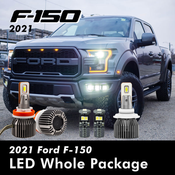 2021 Ford F-150 LED Whole Replacement Package (High Beam Low Beam Headlight, License Plate, Cargo Light, Brake Light, Front Side Marker) Per-Accurate Incorporation