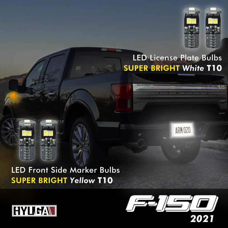 2021 Ford F-150 LED Whole Replacement Package (High Beam Low Beam Headlight, License Plate, Cargo Light, Brake Light, Front Side Marker) Per-Accurate Incorporation