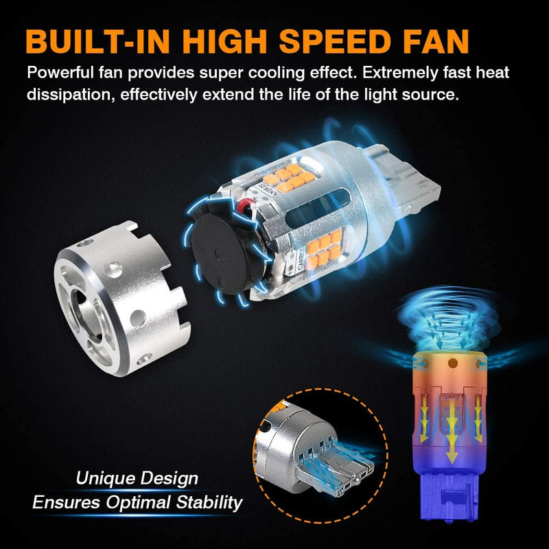 FanBoost LED Turn Signal Bulb | Anti Hyper Flash CANBus hyperflash free (1 Pair) Per-Accurate Incorporation