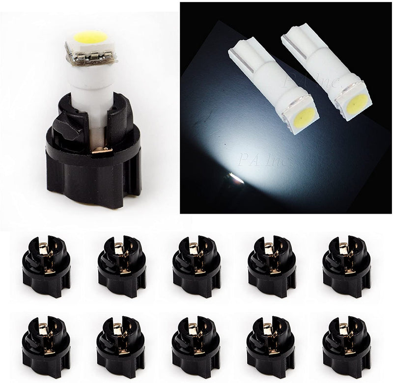 1SMD T5 5050 12V LED instrument Panel Dash Cluster Light Bulb + Twist Lock Socket (10PCS) Per-Accurate Incorporation