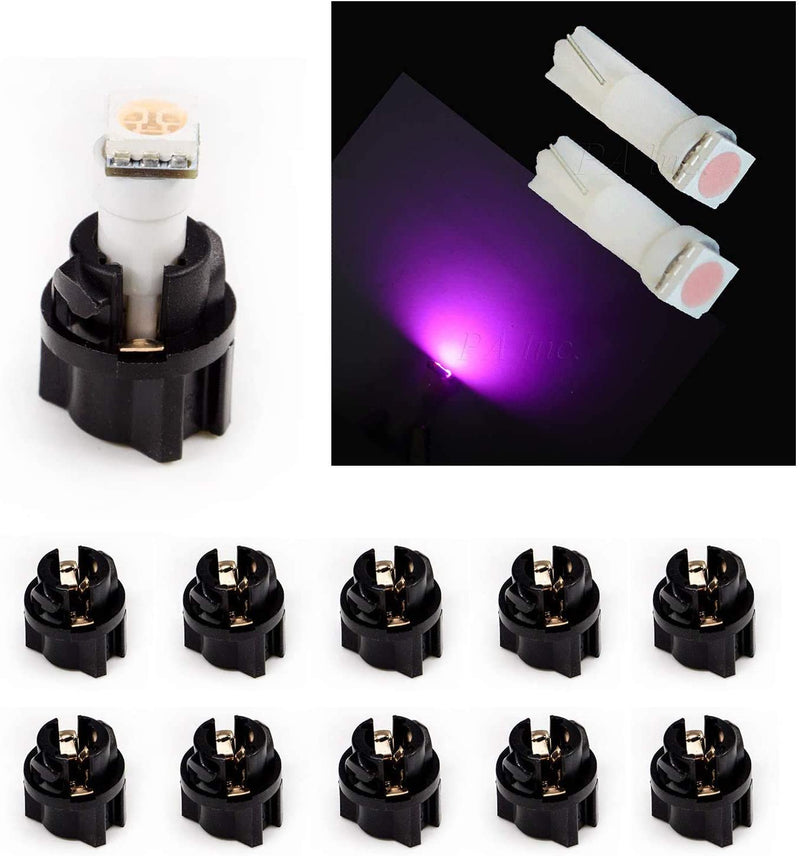 1SMD T5 5050 12V LED instrument Panel Dash Cluster Light Bulb + Twist Lock Socket (10PCS) Per-Accurate Incorporation