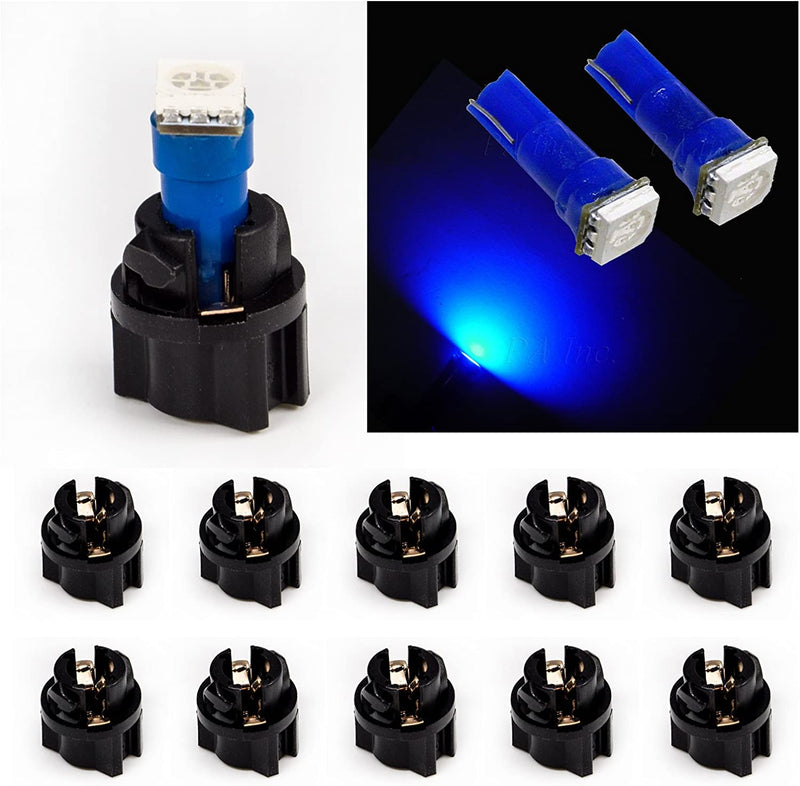 1SMD T5 5050 12V LED instrument Panel Dash Cluster Light Bulb + Twist Lock Socket (10PCS) Per-Accurate Incorporation