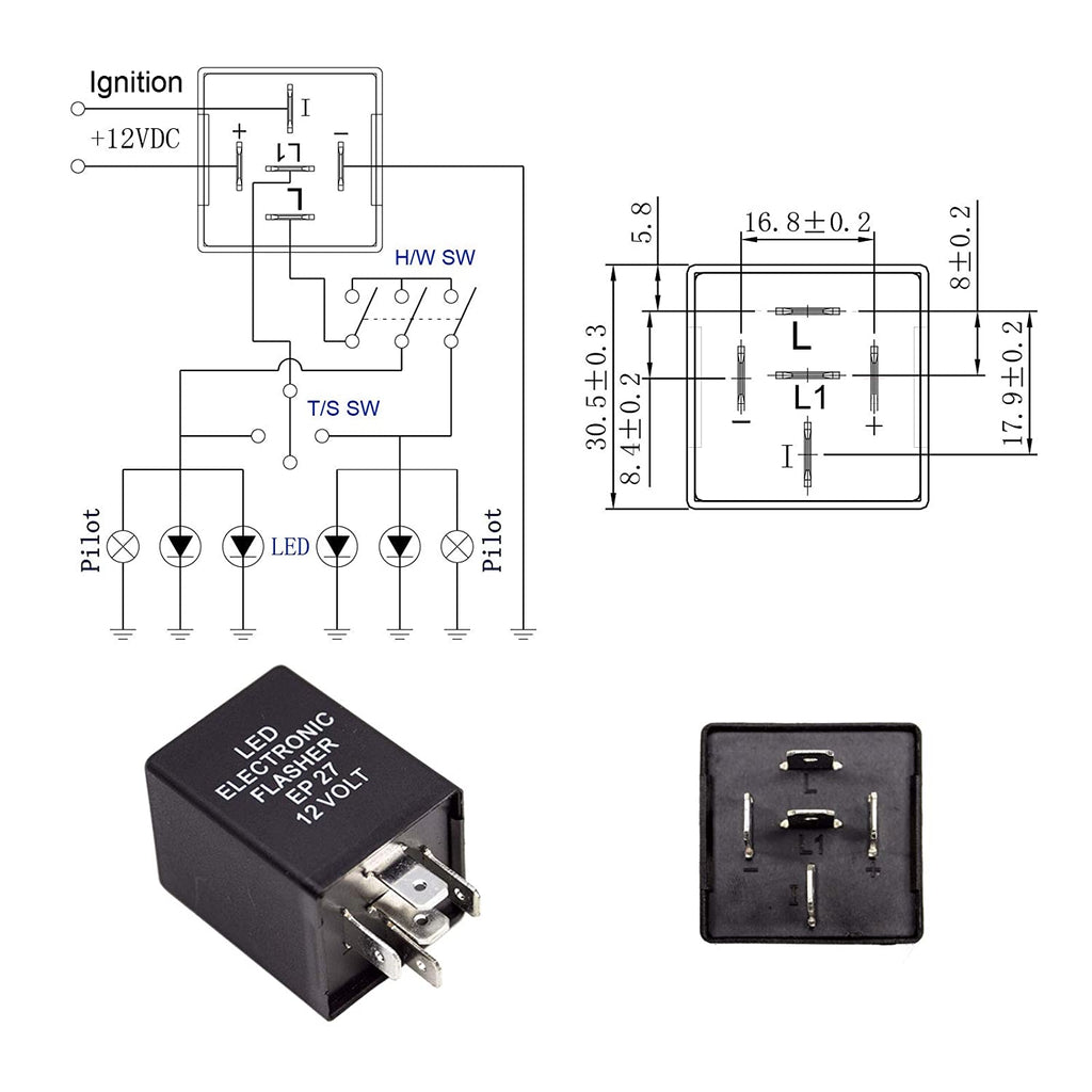 5-Pin Electronic For LED Flasher Relay Fix As Turn Signal Hyper - Foto 5