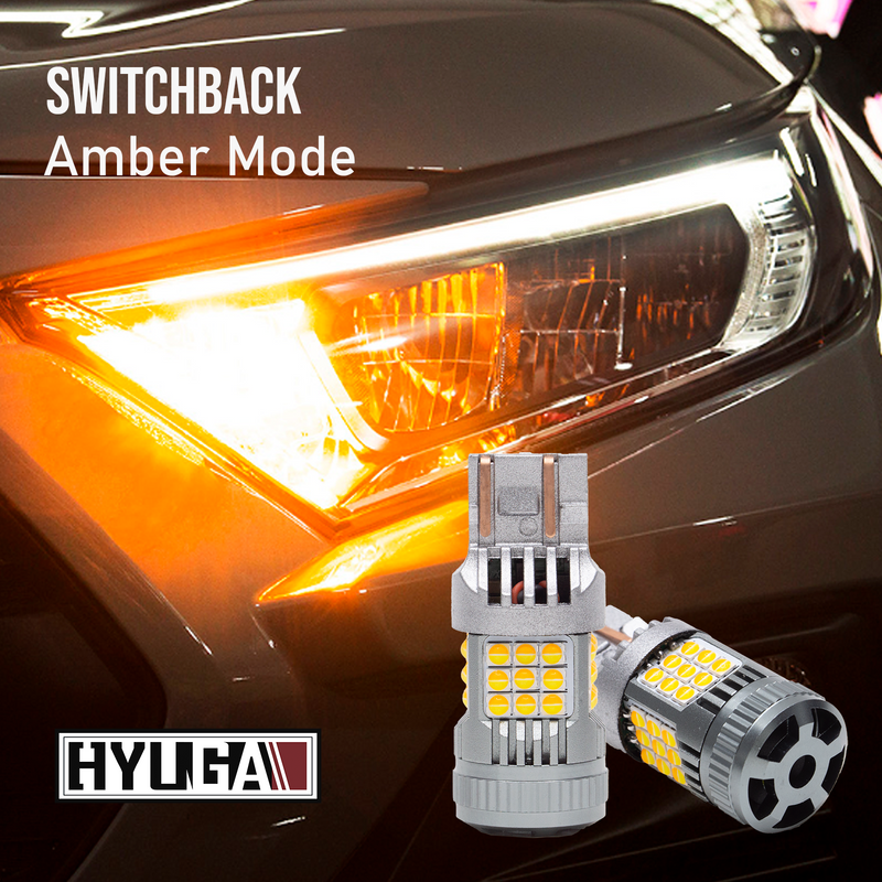 7443 7440 7444 LED Turn Signal Switchback White/Amber DRL Parking