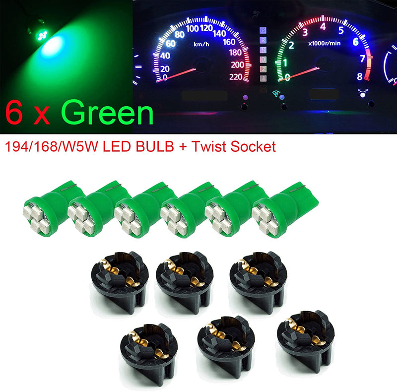 T10 #168 #194 12V LED instrument Panel Dash Cluster Light Bulb with 1/2" Twist Lock Socket