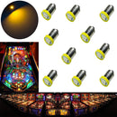 LED Bayonet LED Arcade Pinball Machine Light Bulb 1SMD BA9S #44 #47  6.3V (10PCS)