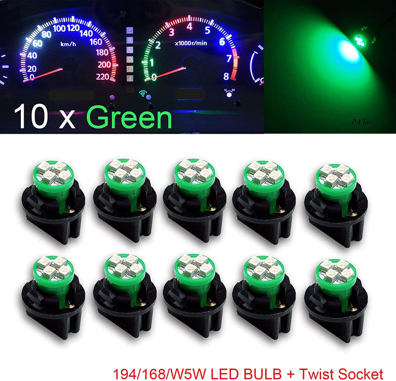 T10 #168 #194 12V LED instrument Panel Dash Cluster Light Bulb with 1/2" Twist Lock Socket