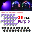 T10 #168 #194 12V LED instrument Panel Dash Cluster Light Bulb with 1/2" Twist Lock Socket