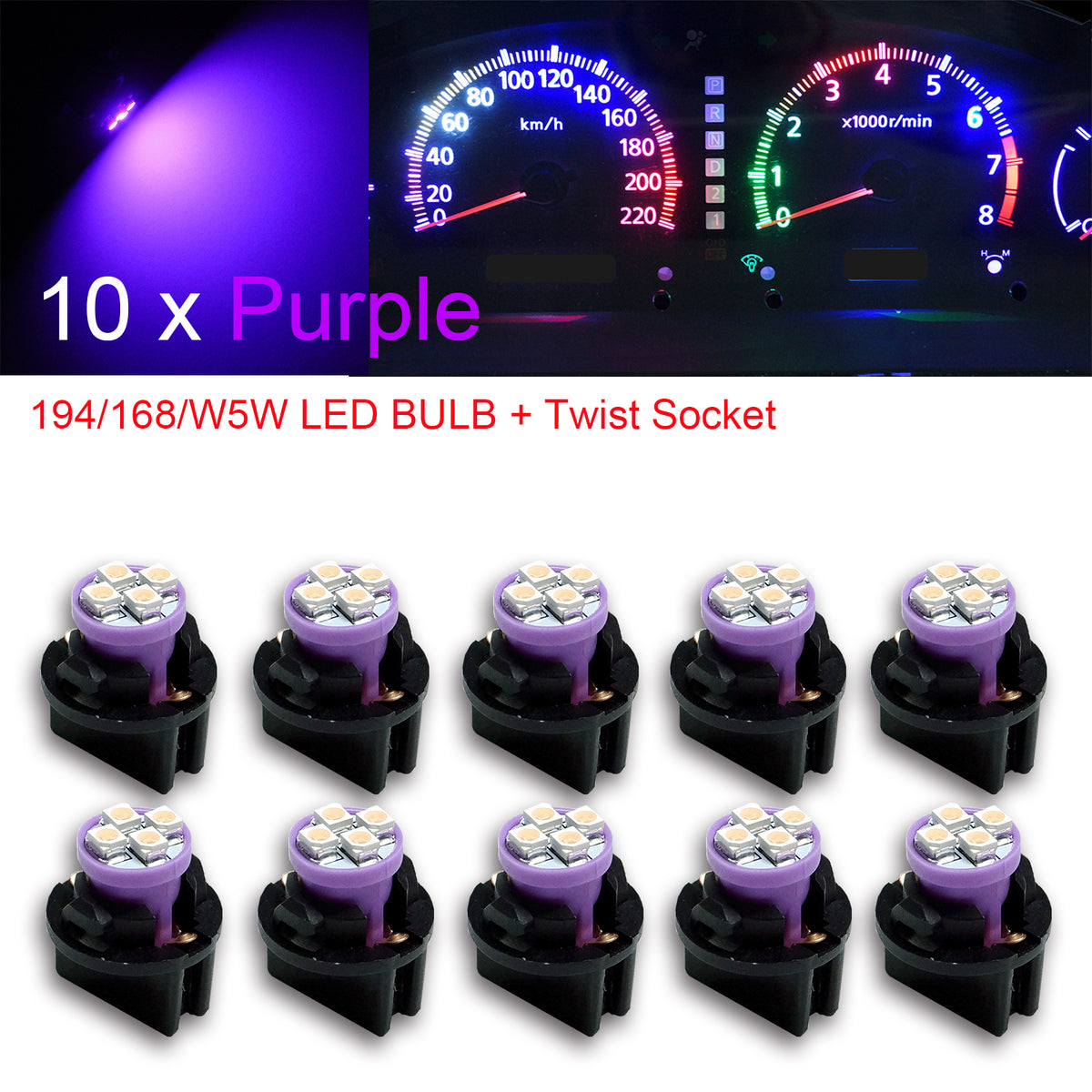 6 x T10 PC194 Sockets Amber 5-5050-SMD LED Bulb Instrument Gauge Dash Light Lamp 6 x T10 PC194 Sockets Amber 5-5050-SMD LED Bulb Instrument Gauge Dash Light Lamp