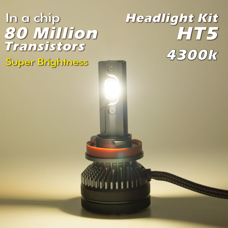 HT5 Warm White 4300K Headlight Fog Light Conversion Kit Low Beam High Beam 2022 Per-Accurate Incorporation